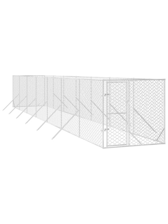 Suņu voljērs, sudraba krāsā, 2x14x2 m, cinkots tērauds