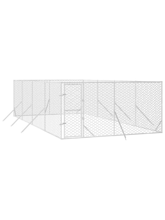 Suņu voljērs, sudraba krāsā, 4x8x2 m, cinkots tērauds