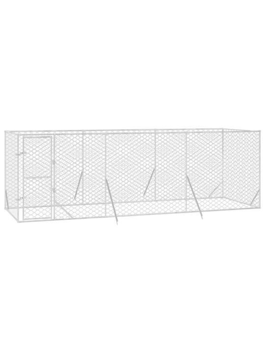 Suņu voljērs, sudraba krāsā, 6x2x2 m, cinkots tērauds