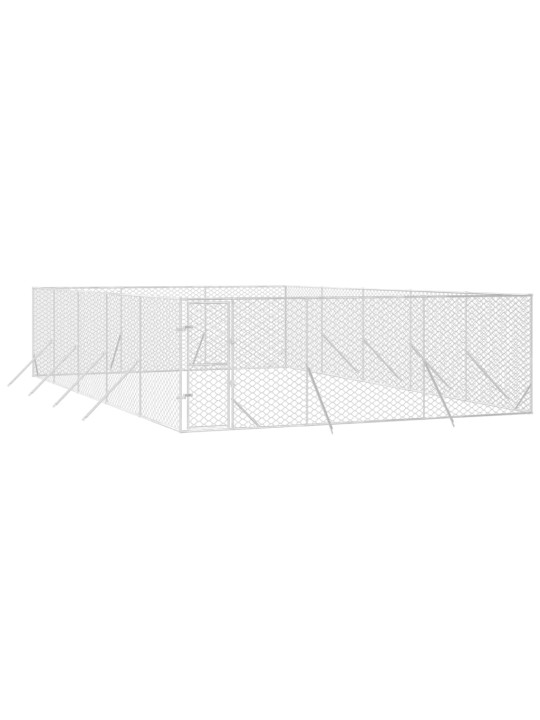Suņu voljērs, sudraba krāsā, 6x10x2 m, cinkots tērauds