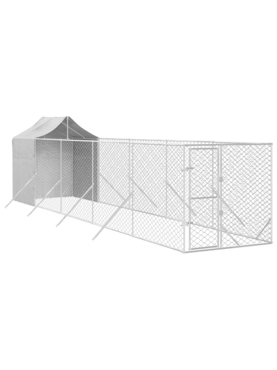 Suņu voljērs ar jumtu, 2x10x2,5m, cinkots tērauds,sudraba krāsā