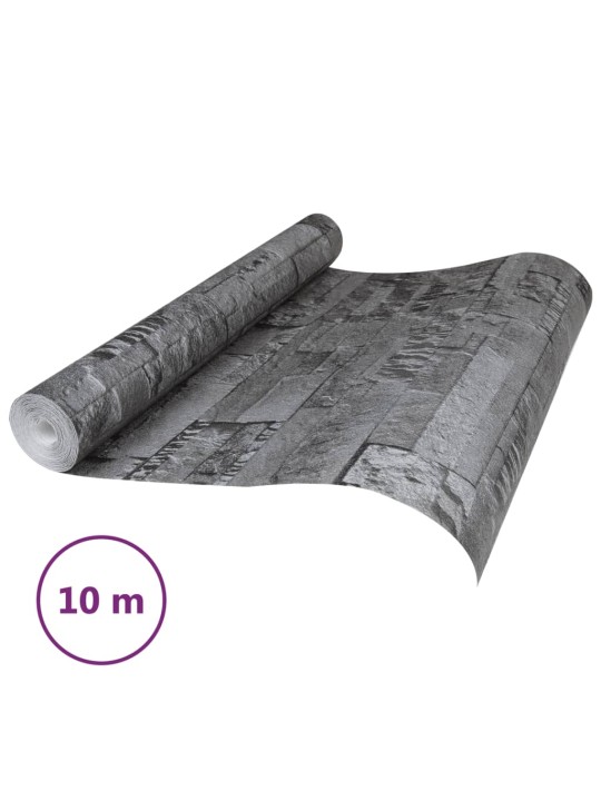 Tapete, 3d akmens dizains, melna, 10x0,53 m, neausta