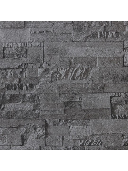 Tapete, 3d akmens dizains, melna, 10x0,53 m, neausta