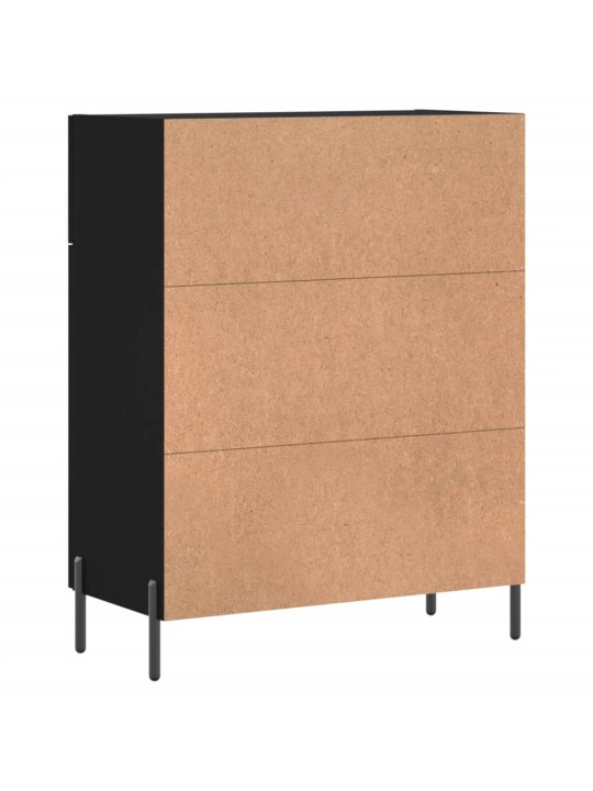 Kumode, melna, 69,5x34x90 cm, inženierijas koks