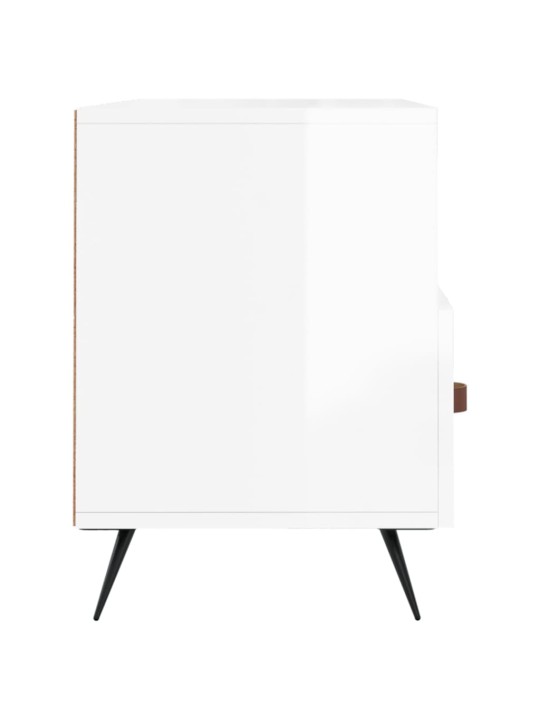 Tv skapītis, spīdīgi balts, 102x36x50 cm, inženierijas koks
