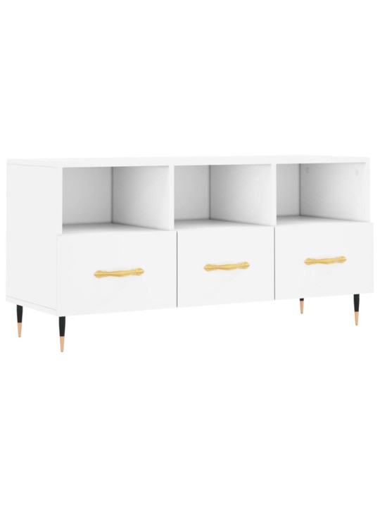Tv skapītis, balts, 102x36x50 cm, inženierijas koks