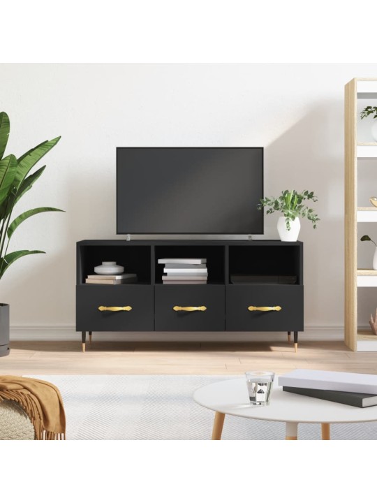 Tv skapītis, melns, 102x36x50 cm, inženierijas koks
