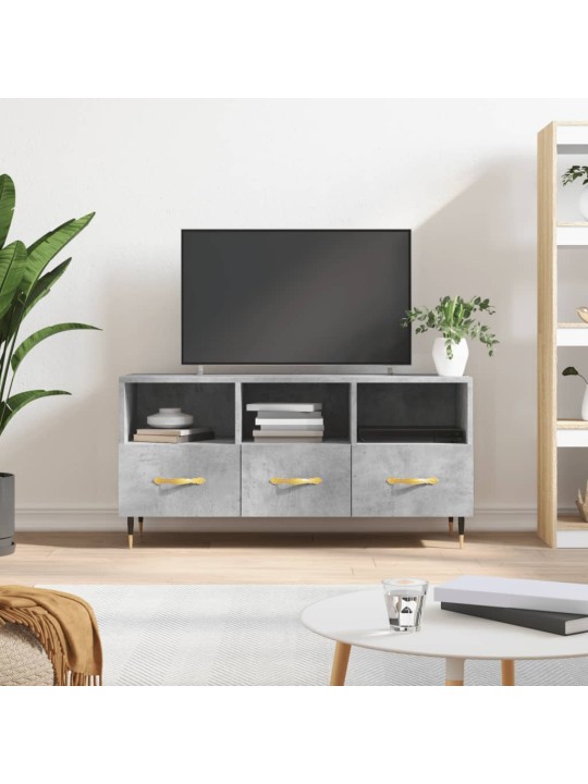 Tv skapītis, betona pelēks, 102x36x50 cm, inženierijas koks