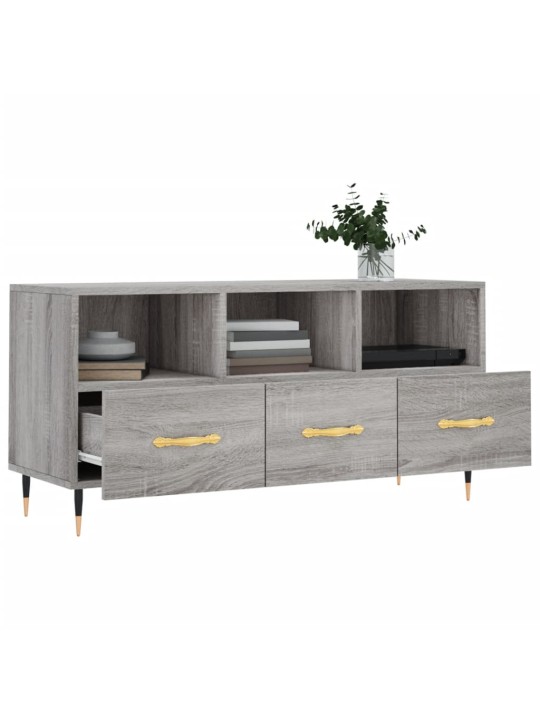 Tv skapītis, pelēka ozolkoka, 102x36x50 cm, inženierijas koks