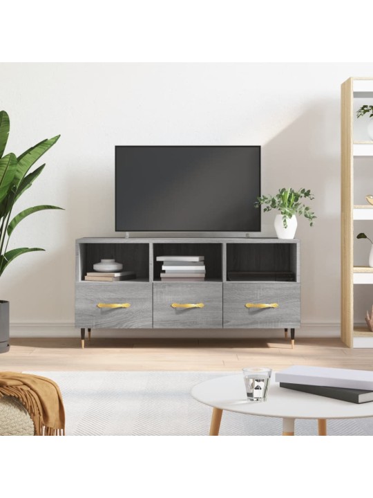 Tv skapītis, pelēka ozolkoka, 102x36x50 cm, inženierijas koks