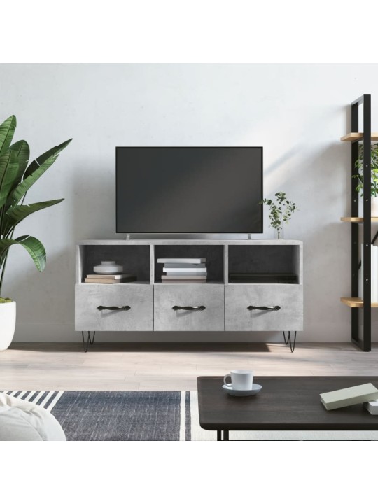 Tv skapītis, betona pelēks, 102x36x50 cm, inženierijas koks
