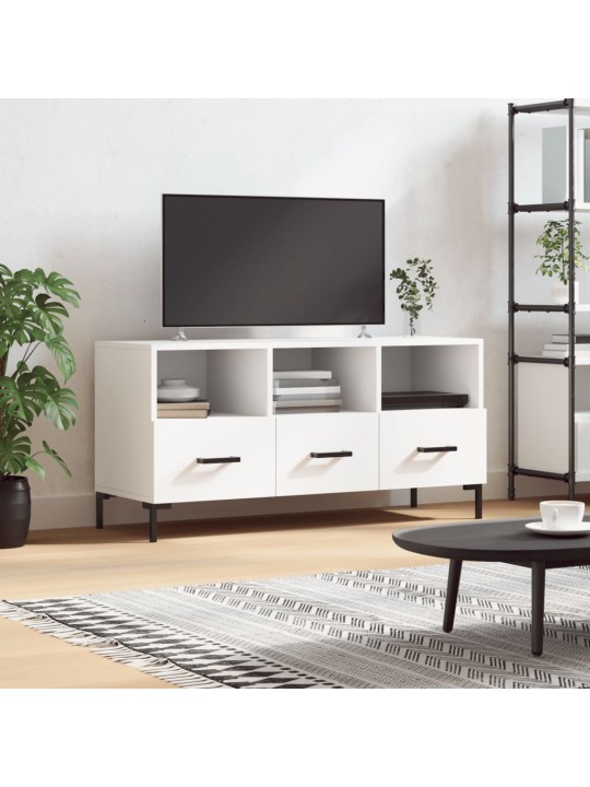 Tv skapītis, balts, 102x36x50 cm, inženierijas koks