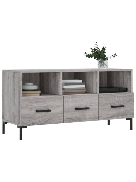 Tv skapītis, pelēka ozolkoka, 102x36x50 cm, inženierijas koks