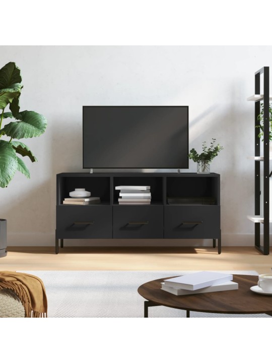 Tv skapītis, melns, 102x36x50 cm, inženierijas koks