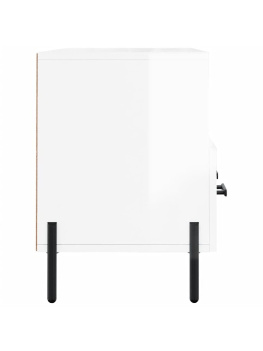 Tv skapītis, spīdīgi balts, 102x36x50 cm, inženierijas koks
