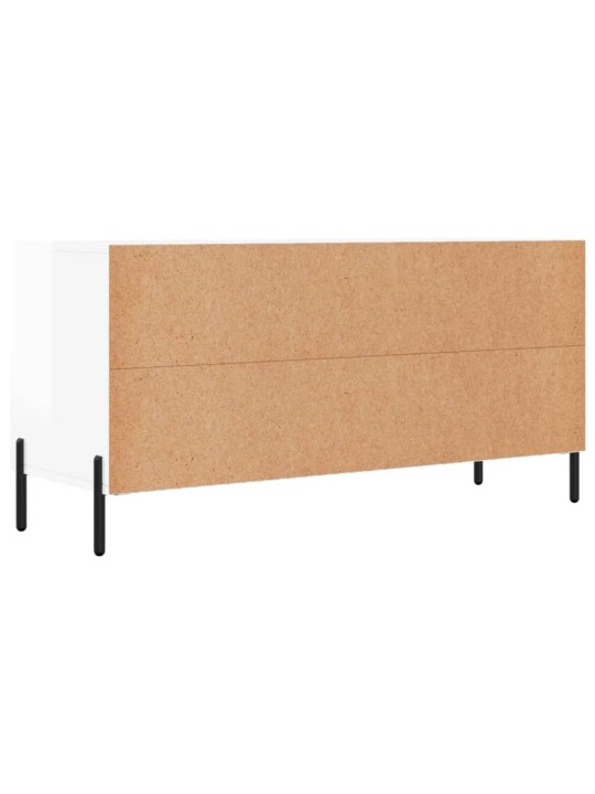 Tv skapītis, spīdīgi balts, 102x36x50 cm, inženierijas koks
