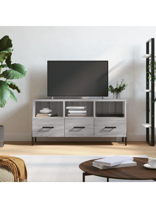 Tv skapītis, pelēka ozolkoka, 102x36x50 cm, inženierijas koks
