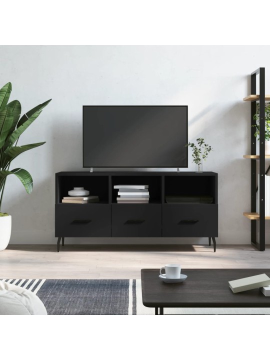 Tv skapītis, melns, 102x36x50 cm, inženierijas koks