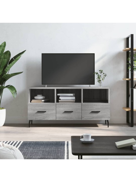 Tv skapītis, pelēka ozolkoka, 102x36x50 cm, inženierijas koks