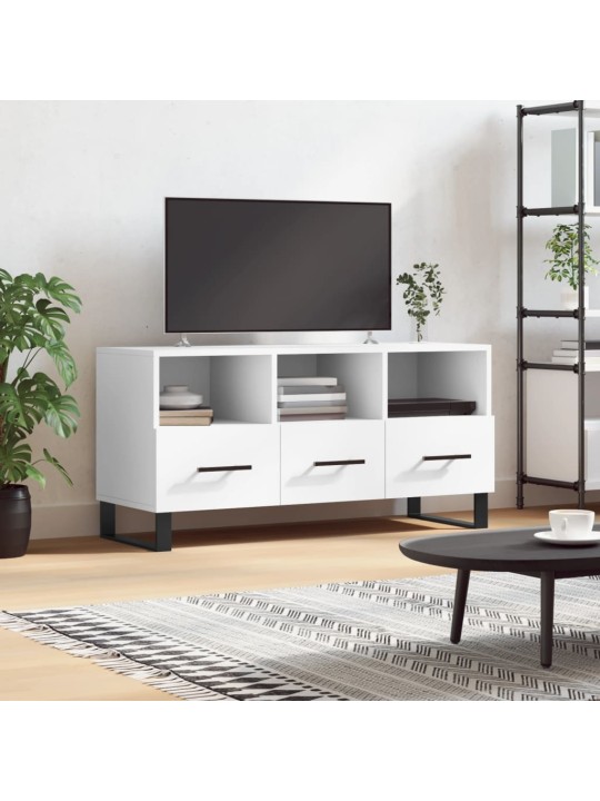 Tv skapītis, balts, 102x36x50 cm, inženierijas koks