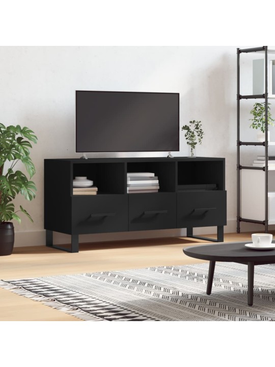 Tv skapītis, melns, 102x36x50 cm, inženierijas koks