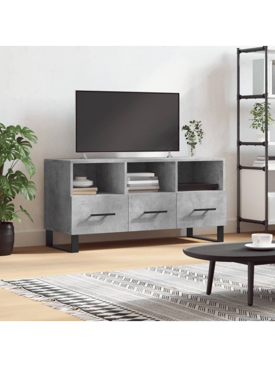 Tv skapītis, betona pelēks, 102x36x50 cm, inženierijas koks