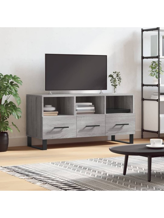 Tv skapītis, pelēka ozolkoka, 102x36x50 cm, inženierijas koks