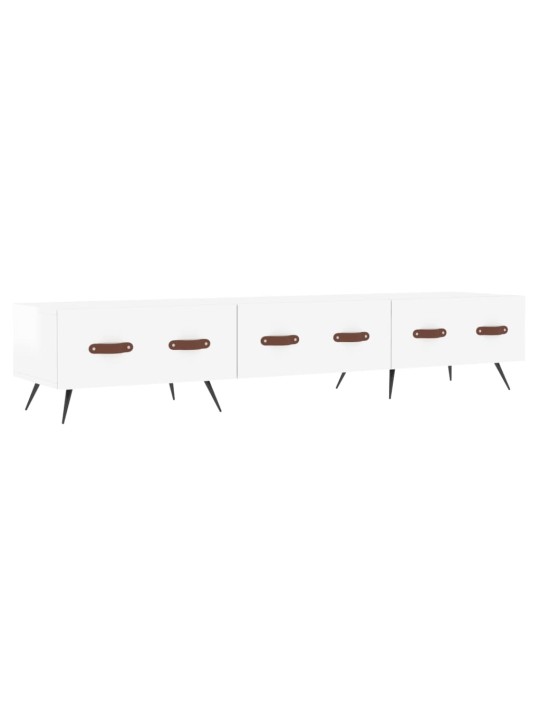 Tv skapītis, spīdīgi balts, 150x36x30 cm, inženierijas koks