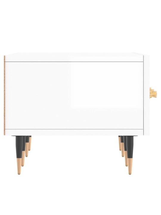 Tv skapītis, spīdīgi balts, 150x36x30 cm, inženierijas koks