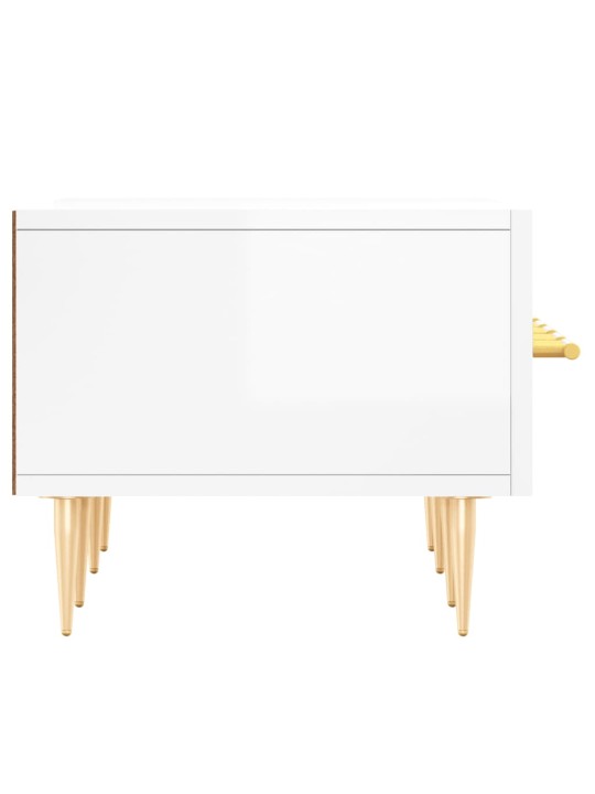 Tv skapītis, spīdīgi balts, 150x36x30 cm, inženierijas koks