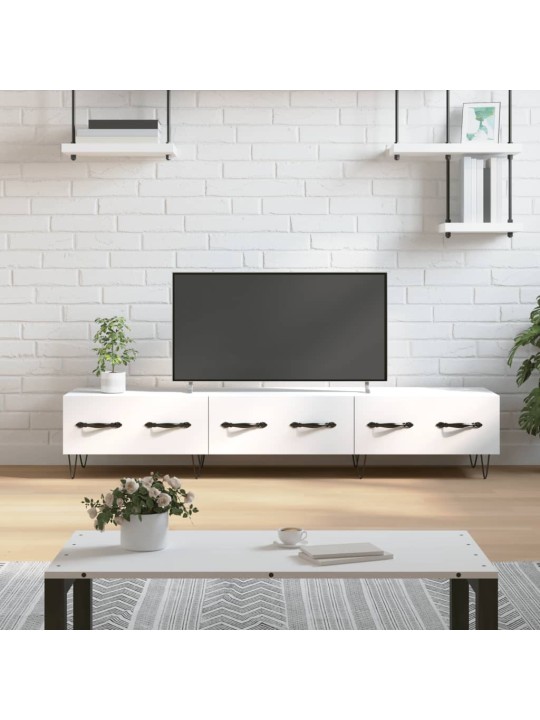 Tv skapītis, balts, 150x36x30 cm, inženierijas koks