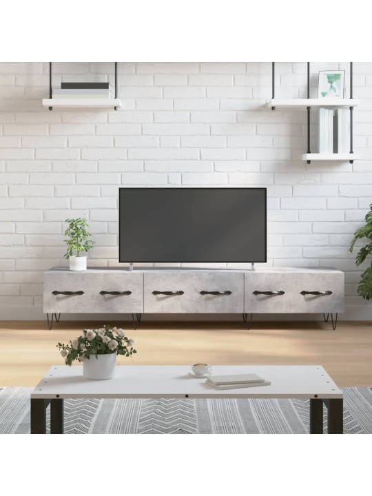Tv skapītis, pelēks koks, 150x36x30 cm, inženierijas koks