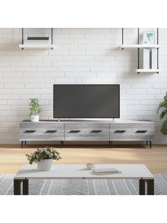Tv skapītis, pelēka ozolkoka, 150x36x30 cm, inženierijas koks