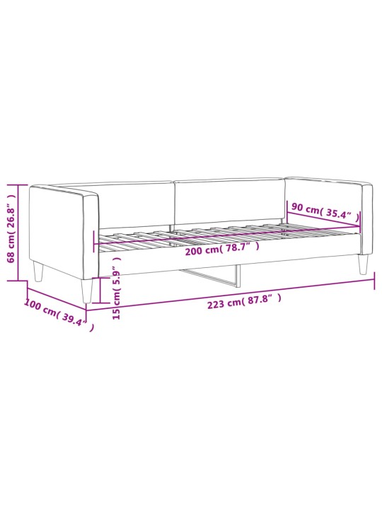Dienas gulta, 90x200 cm, melns audums