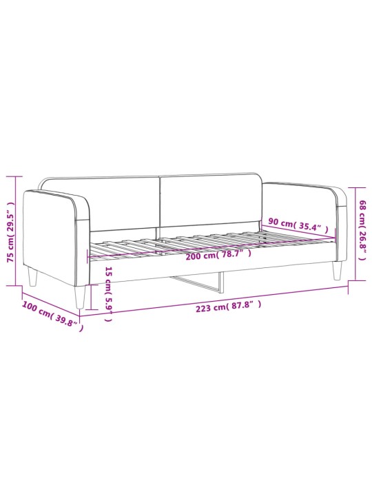 Dienas gulta, 90x200 cm, melns audums