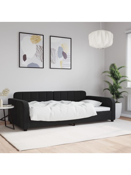 Dīvāngulta, melna, 100x200 cm, samts