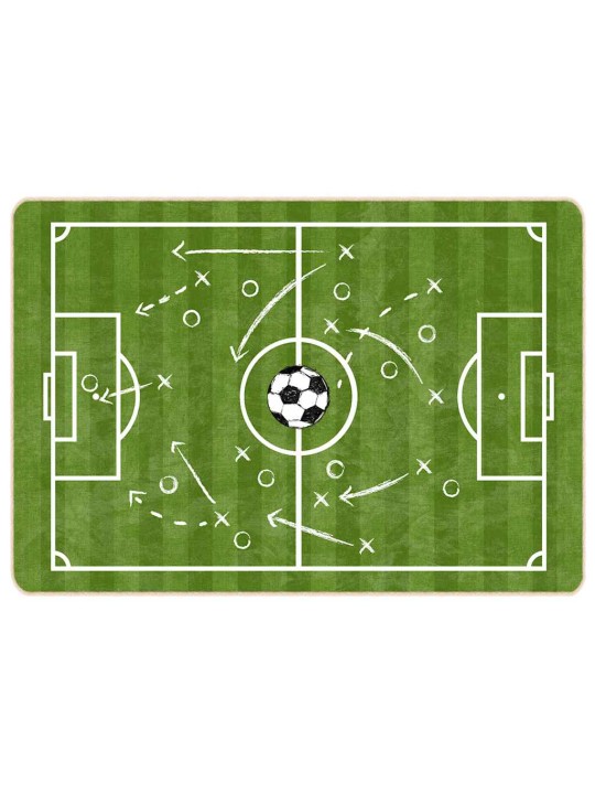 Bērnu paklājs, zaļš, 160x230 cm, futbola laukums, neslīdošs