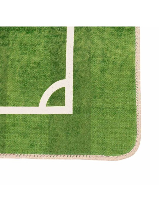 Bērnu paklājs, zaļš, 160x230 cm, futbola laukums, neslīdošs