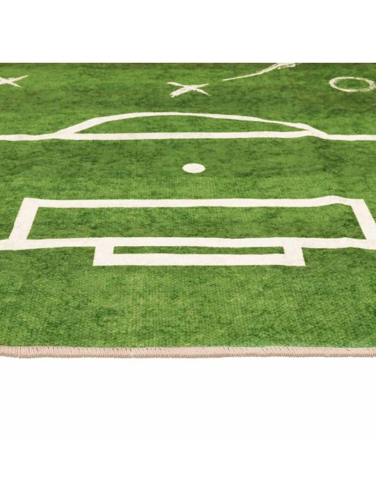 Bērnu paklājs, zaļš, 160x230 cm, futbola laukums, neslīdošs