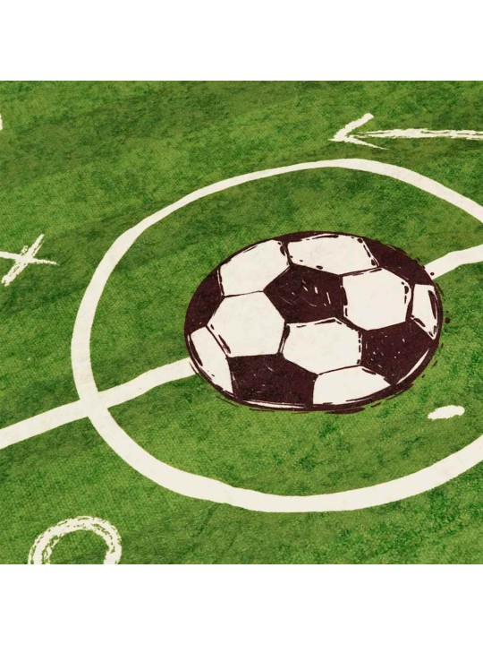 Bērnu paklājs, zaļš, 160x230 cm, futbola laukums, neslīdošs