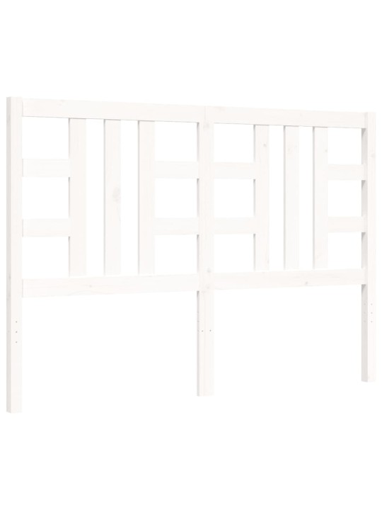 Gultas rāmis ar galvgali, King size izmērs, masīvkoks, balts
