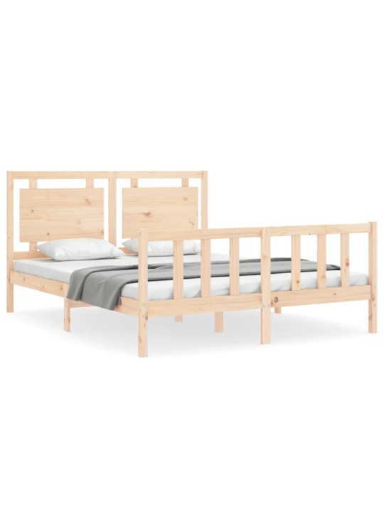 Gultas rāmis ar galvgali, King size izmērs, masīvkoks