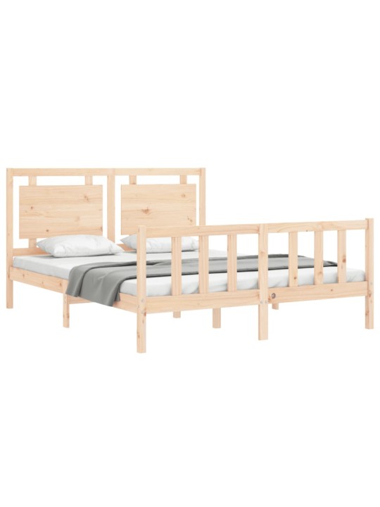 Gultas rāmis ar galvgali, King size izmērs, masīvkoks