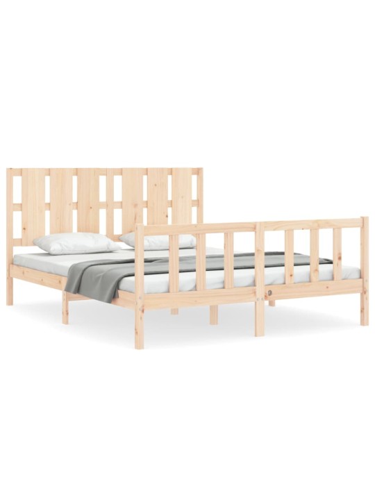 Gultas rāmis ar galvgali, King size izmērs, masīvkoks