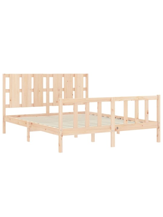 Gultas rāmis ar galvgali, King size izmērs, masīvkoks