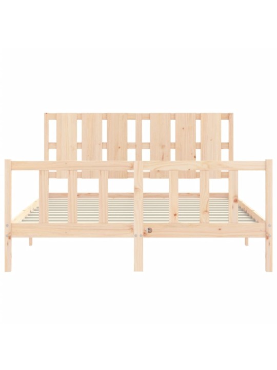 Gultas rāmis ar galvgali, King size izmērs, masīvkoks