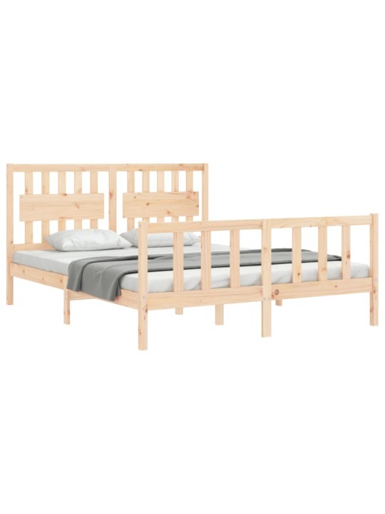 Gultas rāmis ar galvgali, King size izmērs, masīvkoks