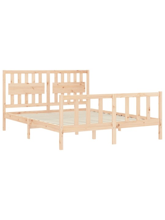 Gultas rāmis ar galvgali, King size izmērs, masīvkoks