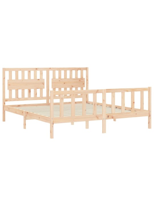 Gultas rāmis ar galvgali, Super King Size, masīvkoks