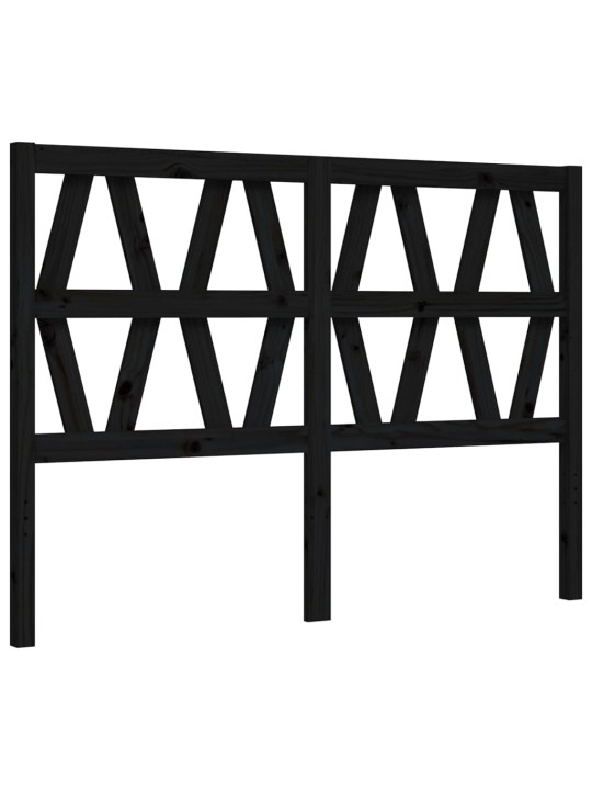 Gultas rāmis ar galvgali, 140x190 cm, masīvkoks, melns